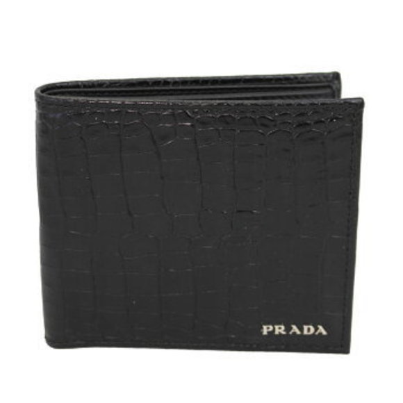 Prada Bifold Wallet Crocodile Leather STAMPA COCCO - Picture 1 of 3